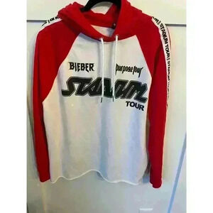 Justin Bieber 2017 Purpose Stadium Tour Hoodie Pullover, Small